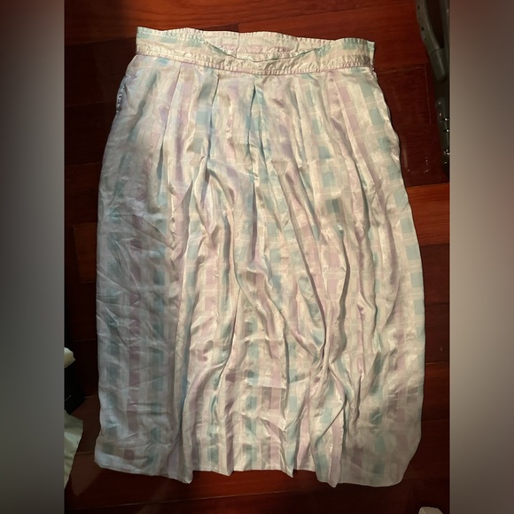 Evan Picone Women’s Pastel Striped Silk Long Skirt Bottom Sz 14 XL - Picture 7 of 8